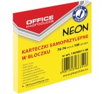 OFFICE products bloc mémo Neon, 76 x 76 mm, 100 feuilles, jaune néon