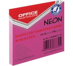OFFICE products bloc mémo Neon, 76 x 76 mm, 100 feuilles, rose néon