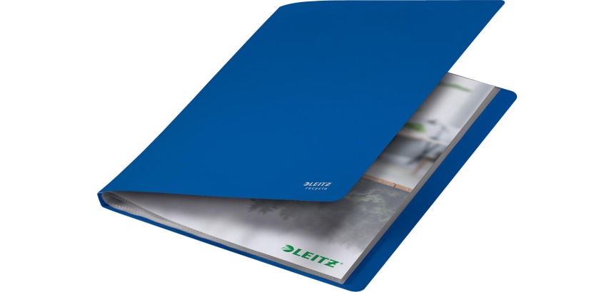 Leitz Recycle document protector, A4 size, 40 pockets, blue