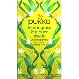 Pukka thé bio, Lemongrass - Ginger, paquet de 20 pièces