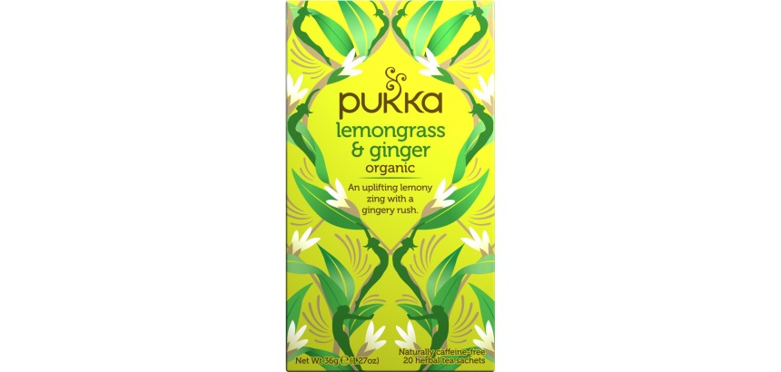 Pukka thé bio, Lemongrass - Ginger, paquet de 20 pièces
