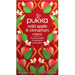 Pukka thé bio, Wild Apple - Cinnamon, paquet de 20 pièces