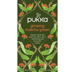 Pukka thé bio, Ginseng Matcha Green, paquet de 20 pièces