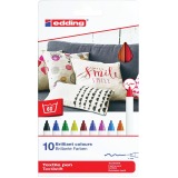 Edding textielpen 4600, set van 10 stuks in geassorteerde kleuren