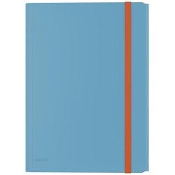 Leitz Cosy chemisa à élastiques à 3 rabats, avec pochette à fermeture à bouton-pression, en PP, bleu