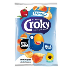 Croky chips paprika, sachet de 100 g