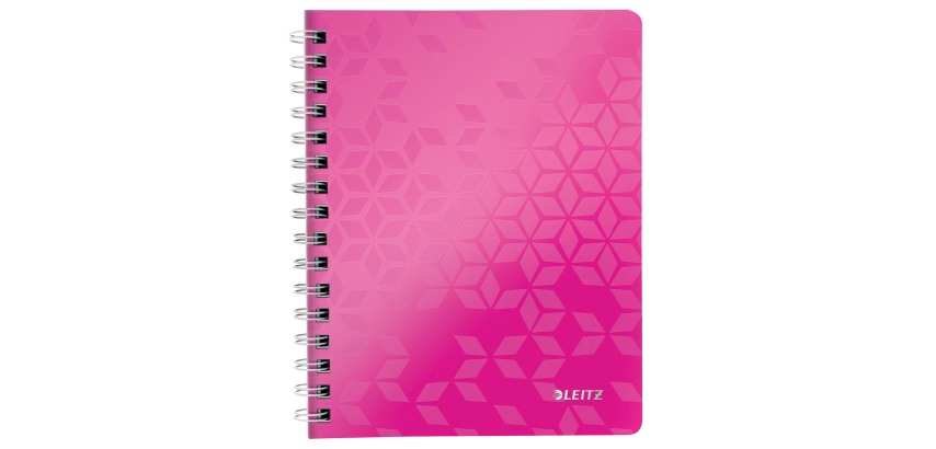 Leitz WOW notebook, size A4, 5 mm squared, pink
