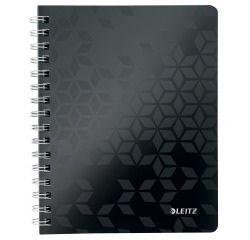 Cahier de notes Leitz WOW A5 ligné spirale PP noir