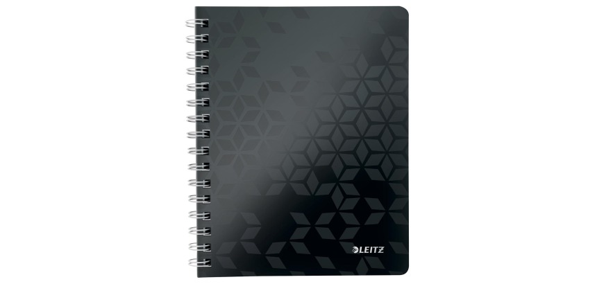 Cahier de notes Leitz WOW A5 ligné spirale PP noir