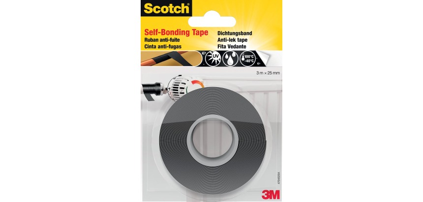 Scotch ruban de réparation anti-fuite, ft 25 mm x 3 m, noir, sous blister