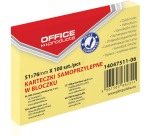 OFFICE products bloc mémo, 51 x 76 mm, 100 feuilles, jaune