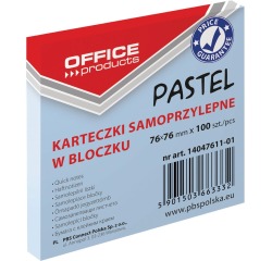 OFFICE products bloc mémo Pastel, ft 76 x 76 mm, 100 feuilles, bleu pastel