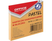 OFFICE Produkte Notizblock Pastell, 76 x 76 mm, 100 Blatt, Pastellorange