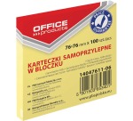OFFICE products bloc mémo, 76 x 76 mm, 100 feuilles, jaune