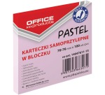 OFFICE products bloc mémo Pastel, 76 x 76 mm, 100 feuilles, rose pastel