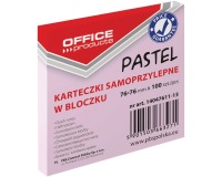 OFFICE Produkte Notizblock Pastell, 76 x 76 mm, 100 Blätter, Pastellrosa