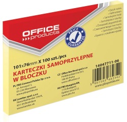 OFFICE products bloc mémo, ft 76 x 101 mm, 100 feuilles, jaune