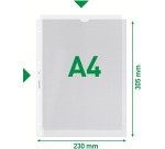 Leitz Premium A4 Wallet Copy Safe with Cutout PP 0.13mm Transparent 100 Pieces
