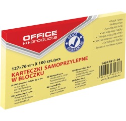 OFFICE products bloc mémo, ft 76 x 127 mm, 100 feuilles, jaune