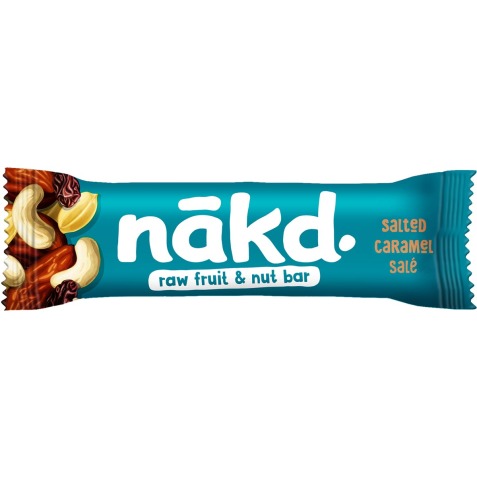 Nakd Salted Caramel, barre de 35 g, paquet de 18 pièces