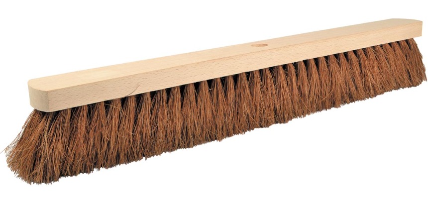 Balai coco en bois brut de 60cm