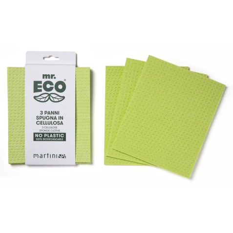 Mr. Eco vaatdoekjes ft 19,5 x 16,5 cm, van plantaardige cellulose, pak van 3 stuks