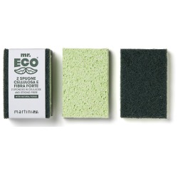 Mr. Eco éponge abrasive ft 9,8 x 6,8 x 2 cm, avec fibres fermes, paquet de 2 pièces
