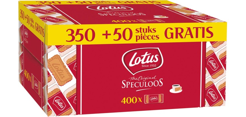 Lotus Biscoff spéculoos, boîte de 350+50 pièces emballés individuellement