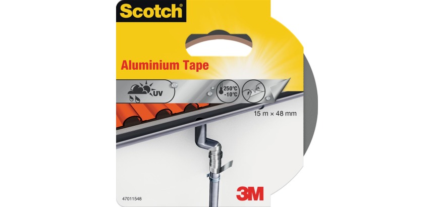 Scotch reparatieplakband aluminium, ft 48 mm x 15 m, blisterverpakking