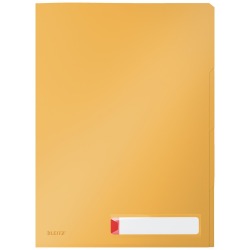 Leitz Cosy pochette coin avec intercalaires, 3 compartiments, ft A4, PP de 200 micron, opaque, jaune