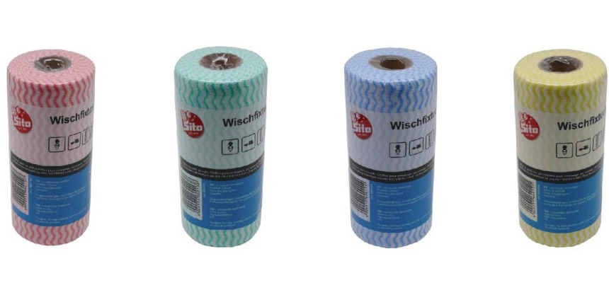 Sito cloths on a roll, 18 x 35 cm, assorted colors, roll of 50 pieces
