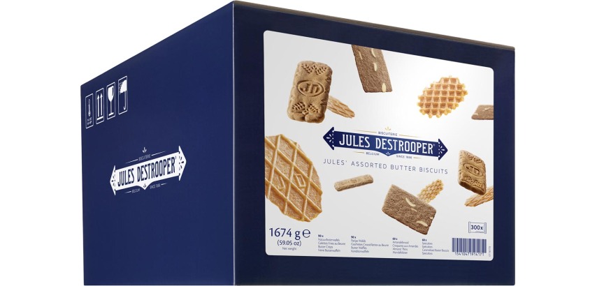 Biscuits Jules' Assorted Butter Jules Destrooper Assortment - Box of 300