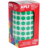 Apli Kids stickers op rol, cirkel diameter 10,5 mm, groen