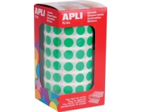 Apli Kids gommettes sur rouleau, cercle diamètrer 10,5 mm, vert