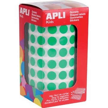 Apli Kids stickers op rol, cirkel diameter 10,5 mm, groen