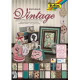 Folia papier avec motifs Vintage II ft 24 x 34 cm, bloc de 20 feuilles