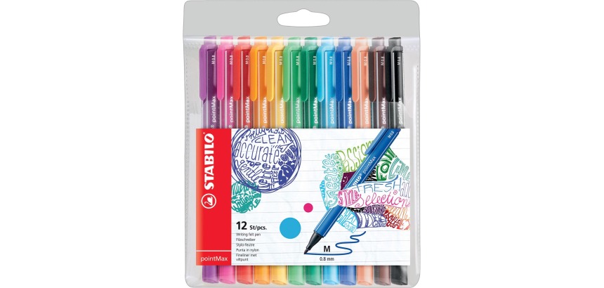 STABILO pointMax Felt-Tip Pen 488/12 Assorted Set of 12 Pieces