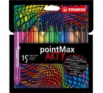 Feutre STABILO pointMax 488/15 Arty Medium assorti étui 15 pièces