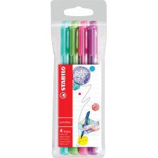 STABILO pointMax schrijfstift, 0,8 mm, etui van 4 stuks in geassorteerd fun kleuren