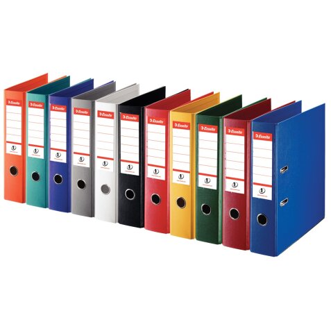 Esselte classeur à levier Power N°1, dos de 7,5, couleurs assorties, 2 x rouge, vert, bleu, blanc et noir