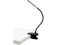 ALBA LED Cordless Clip LED Desk Lamp, with Clamp, Black