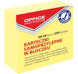 OFFICE products memoblok, ft 50 x 50 mm, 250 vel, geel