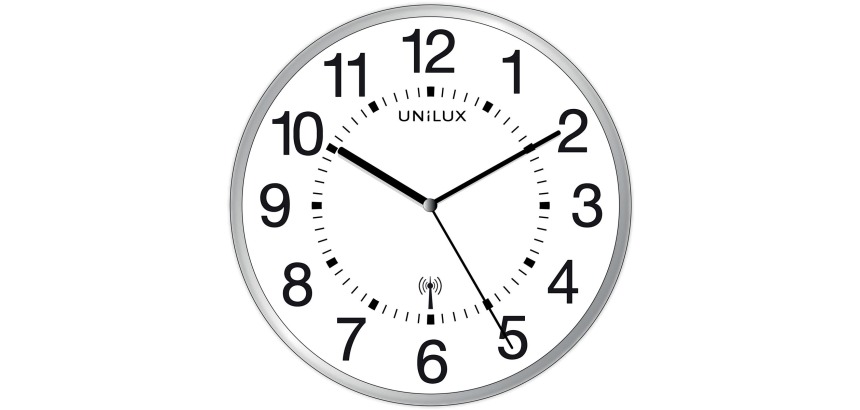 Unilux Maxi Funk-Wanduhr Ø37,5cm hellgrau/weiß