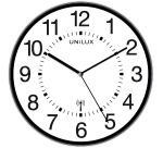 Horloge murale Unilux Wave radio-contrôlée Ø30cm noir