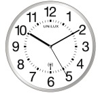 Unilux Wave radio-controlled wall clock Ø30cm silver gray/white