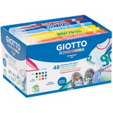 Giotto Decor Textile textielstiften, schoolpack met 48 stuks in geassorteerde kleuren