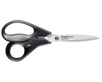Maped Schere Advanced, 18 cm, rechts, spitze Enden, Edelstahl, schwarz, Blister mit 1 Stück