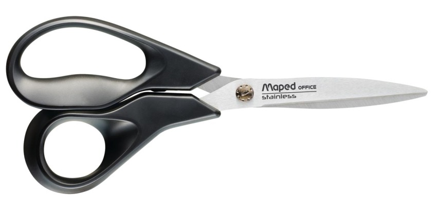 Maped schaar Advanced, ft 18 cm, rechts, scherpe punt, RVS, zwart, blister van 1 stuk