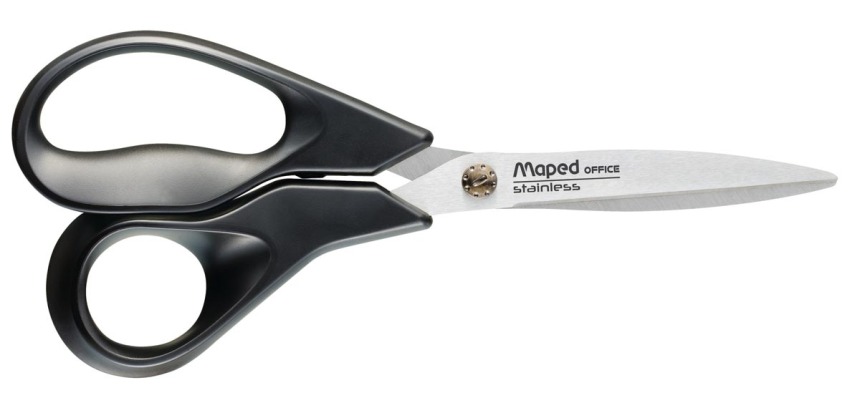 Maped schaar Advanced, ft 18 cm, rechts, scherpe punt, RVS, zwart, blister van 1 stuk