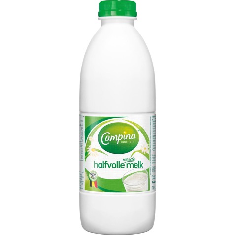 Campina lait demi écrèmé, 1 litre, paquet de 6 bouteilles